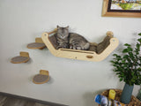 Cat wall modern set "Lux Bed +3 steps" - Cat climbing system