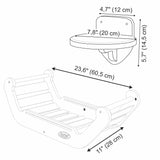 Drawing with dimensions of wall-mounted cat bed and steps