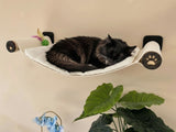 Wall-mounted hammock with a cat cushion