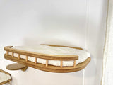 Cat wall shelf-bed with white cushion
