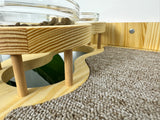 Big cat shelf-feeder, Shelf with 2 raised bowls