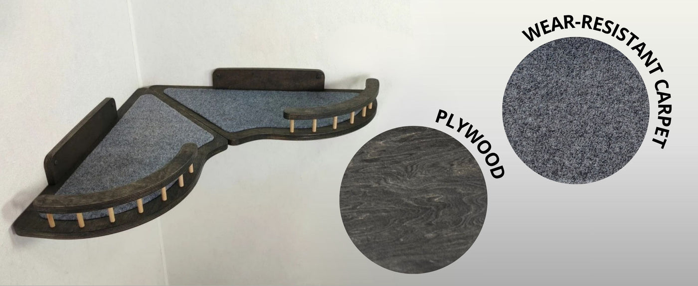 corner cat wall bed with carpet