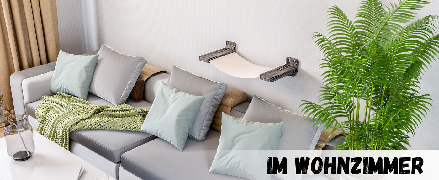 hängematte katze wand