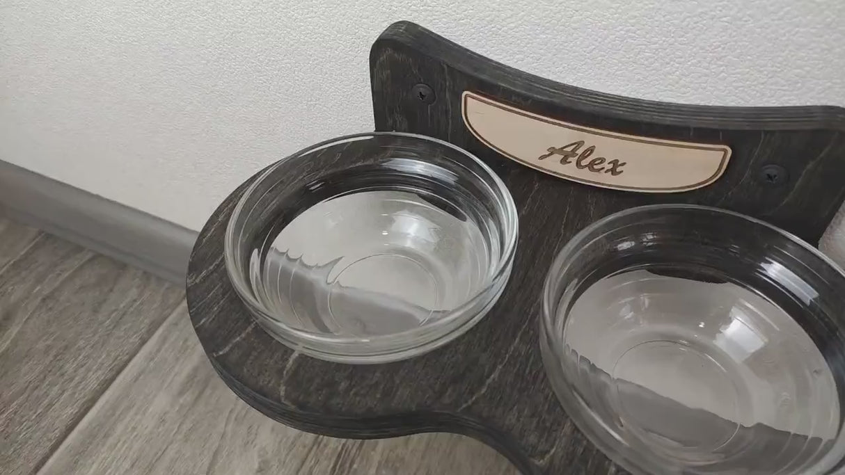 Cat bowl, Pet bowl, Cat food bowl, Cat feeding, Dog feeder | Feeder with two bowl