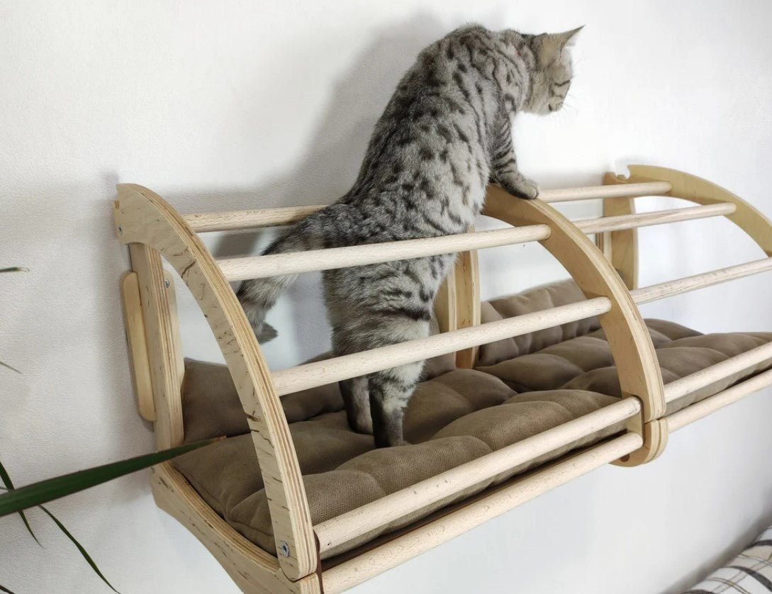 Сat wall furniture cave condo. Model tunnel for the cat - Dark