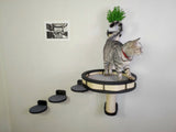 Cat wall tree - Dark & Steps plus Sratching post with Round shelf