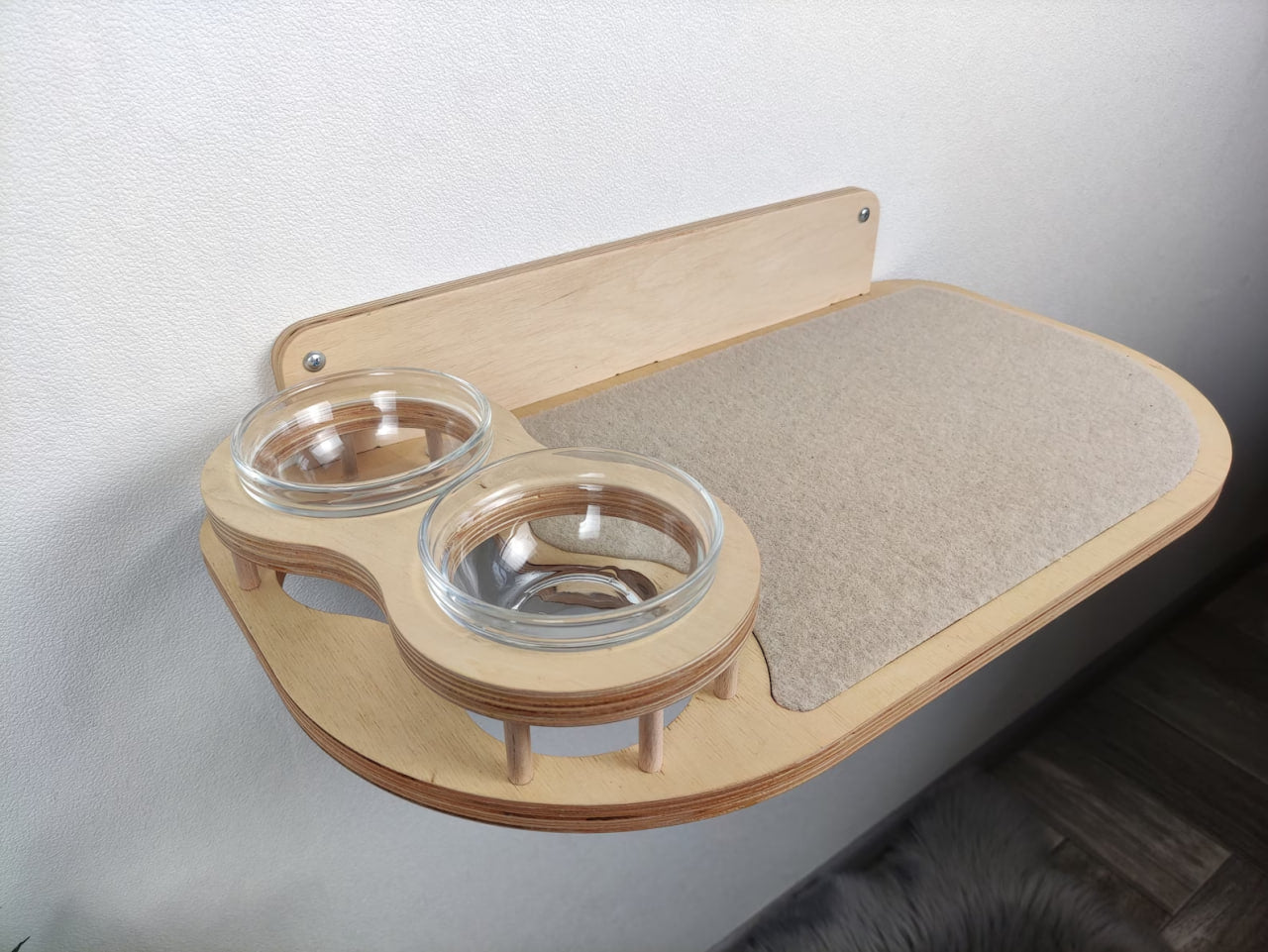 Cat feeder set for big cats - Light & raised bowls plus 2 steps