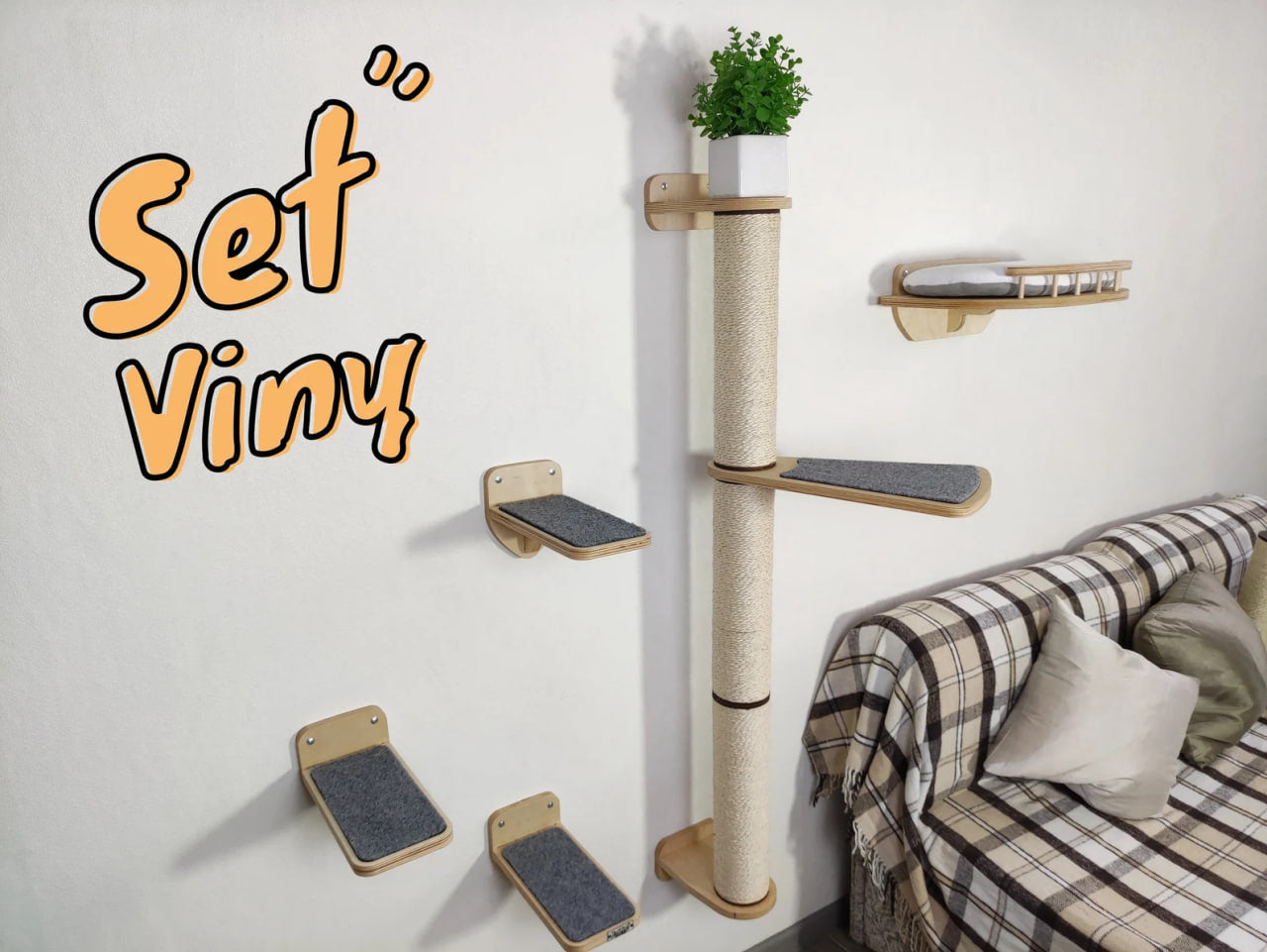 Cat scratching furniture set "VINY" - Light