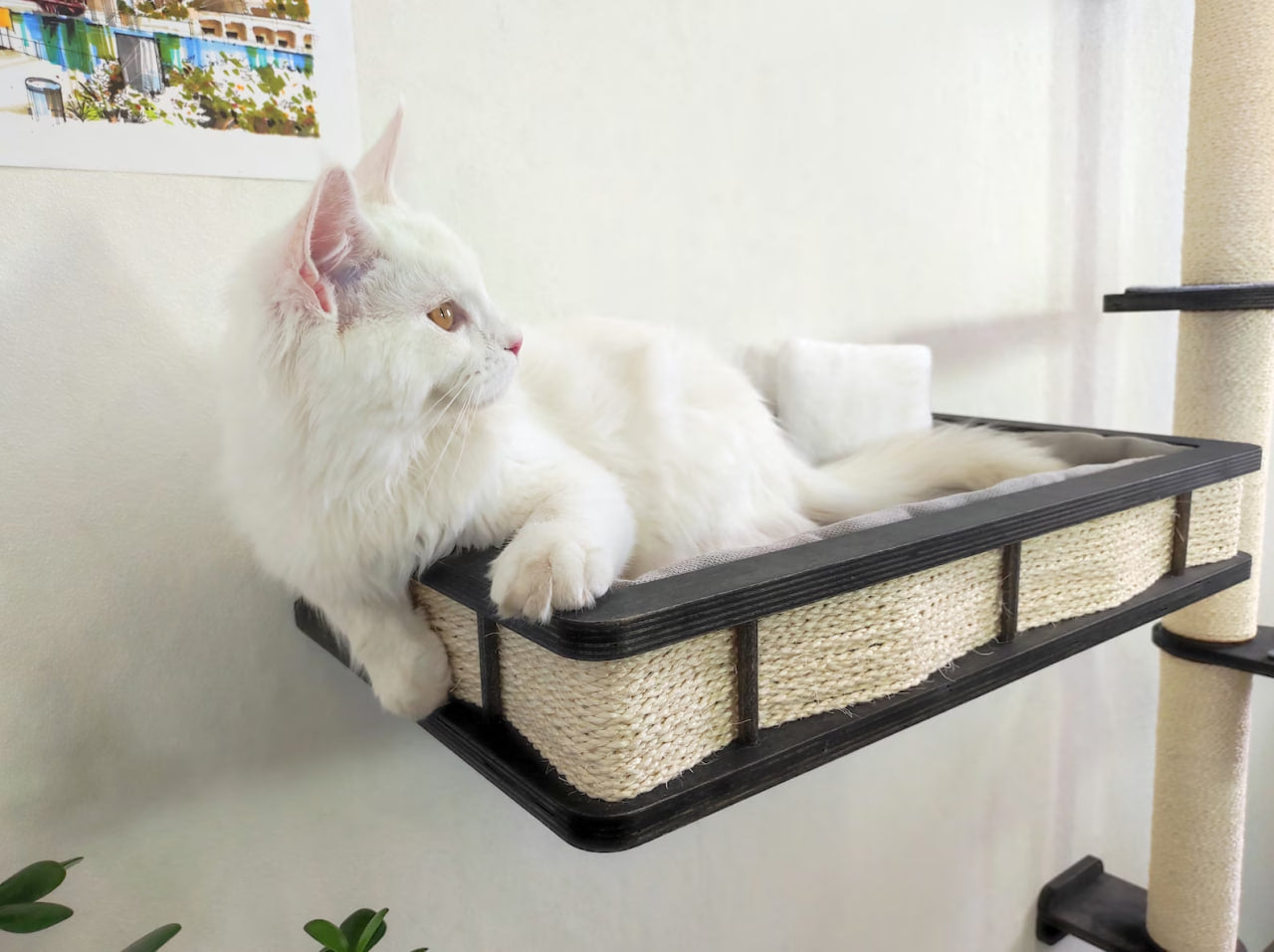 Cat furniture set  - Dark & Sratching post with Large shelf